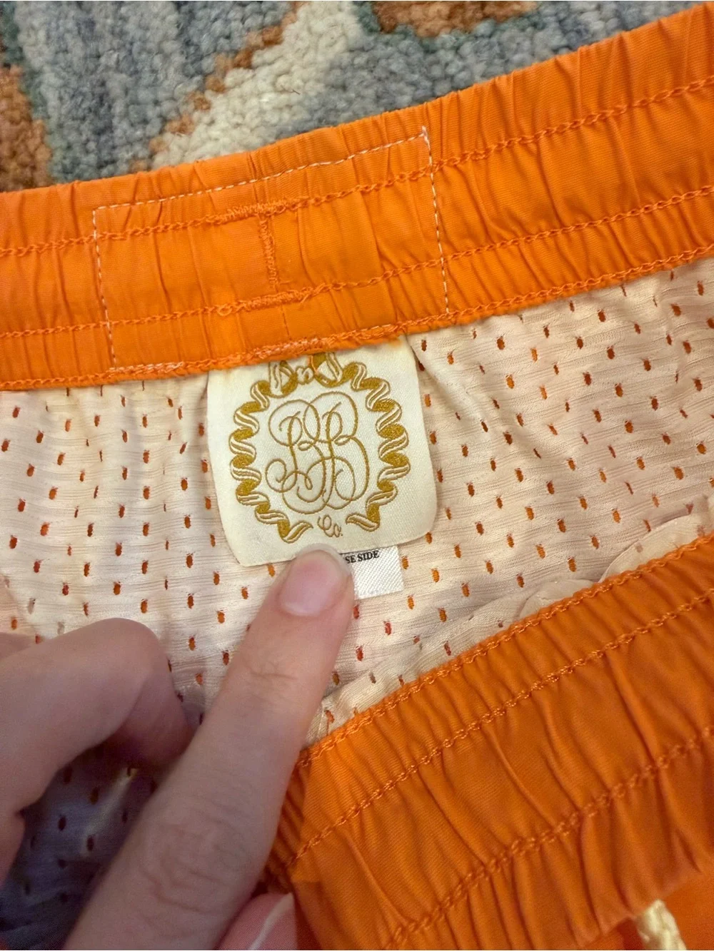 The Beaufort Bonnett Co Colorblock Orange & Pink Swim Trunks boys size 8 TBBC